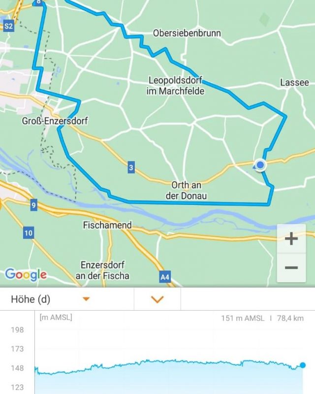 Einen der seltenen Tage ohne Termine ausgenutzt und eine kleine Marchfeld-Radtour bei - für mich 😎 -  idealem Sommerwetter unternommen. 
78km, 35°C, 25 km Wind. 
#Marchfeld 
#radwandern 
#radfahren 
#sommer2022 
#niederösterreich
